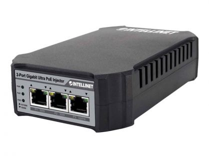 Intellinet 2-Port Gigabit Ultra PoE-Injector 10/100/1000 Mbit/s (UK 3-pin plug) - PoE injector - 80 Watt