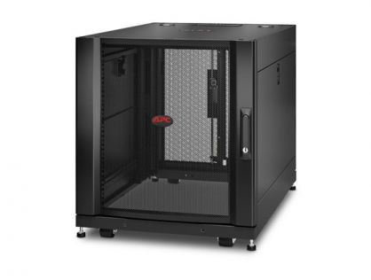 APC NetShelter SX - Rack cabinet - black - 12U - 19" - TAA Compliant - for P/N: SMTL1500RM3UC, SMTL1500RMI3UC, SRT2200RMXLAUS, SRTL3KRM1UC, SRTL3KRM1UNC