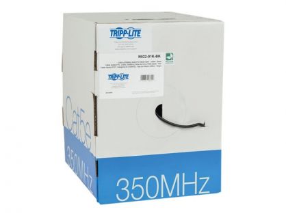 Eaton Tripp Lite Series Cat5e 350 MHz Solid Core (UTP) PVC Bulk Ethernet Cable - Black, 1000 ft. (304.8 m), TAA - bulk cable - TAA Compliant - 304.8 m - black