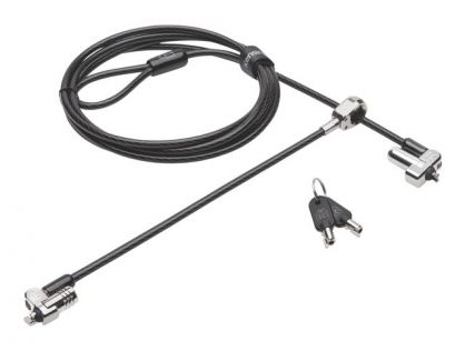 Kensington N17 Keyed Dual Head Laptop Lock for Wedge Shaped Slots - security cable lock