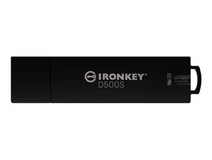 Kingston IronKey D500S - USB flash drive - encrypted - FIPS 140-3 Level 3 - 16 GB - USB 3.2 Gen 1 - TAA Compliant