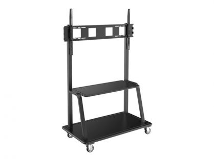 Eaton Tripp Lite Series Heavy-Duty Rolling TV Cart for 60" to 105" Flat-Screen Displays, Locking Casters, Black cart - for flat panel / interactive whiteboard / notebook / Blu-ray / webcam - black