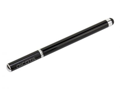 DICOTA Stylus Pen - Black. 2-in-1 design: stylus (for use on touchscreens) and also ballpoint pen. Avoids annoying fingerprints on the touchscreens. Works on all touchscreens. Refills available for the integrated ballpoint pen. - DICOTA has over 20 years