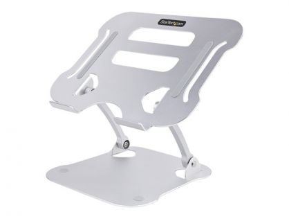 StarTech.com Laptop Stand for Desk, Ergonomic Laptop Stand Adjustable Height, Aluminum, Portable, Supports up to 22lb (10kg), Foldable Laptop Holder for Desk - Angled Notebook Computer Riser/Lift (ADJ-LAPTOP-RISER) - notebook stand