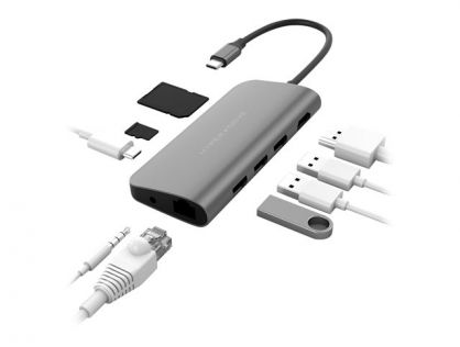 HyperDrive POWER 9-in-1 - docking station - USB-C - HDMI - 1GbE