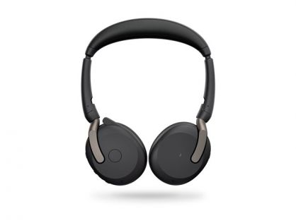 Jabra Evolve2 65 Flex UC Stereo - Headset - on-ear - Bluetooth - wireless - active noise cancelling - USB-A - black - Optimised for UC