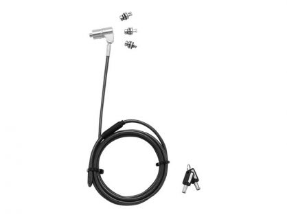 Universal Security Cable Lock, 3 Exchangeable heads fits all slots, masterkeyed
