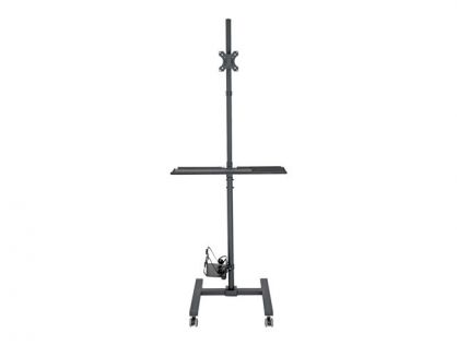 Mobile Workstation with Monitor Mount - For 17in to 32in Displays Height Adjustable