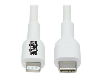 Tripp Lite Safe-IT USB C to Lightning Sync/Charge Cable, Anti-bacterial MFi Certified - White, M/M, USB 2.0, 1M (3.3 ft.) - Lightning cable - Lightning / USB - 1 m