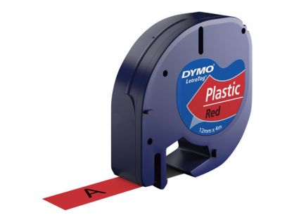 DYMO LetraTag Tape 12mm Plastic Red