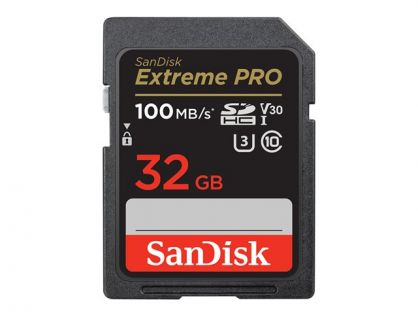 SanDisk Extreme Pro - Flash memory card - 32 GB - Video Class V30 / UHS-I U3 / Class10 - SDHC UHS-I