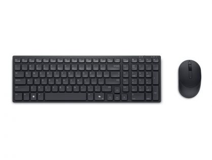Dell Pro Compact Silent Keyboard and Mouse - KM555 - Keyboard and mouse set - wireless - 2.4 GHz, Bluetooth 5.1 - QWERTY - US International - black - with 3 years NBD Advance Exchange