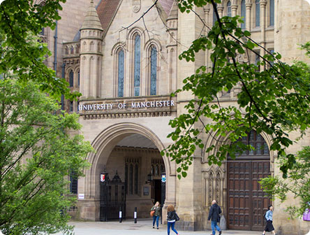 A photo of the exterior of the University of Manchester