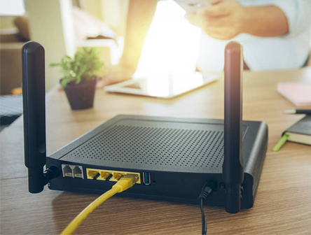 A LAN router in the home or office