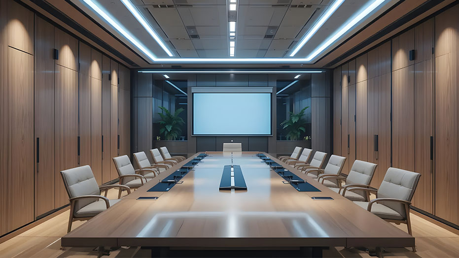 A conference room using Converge Audio Visual Solutions