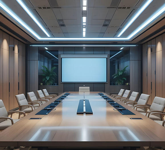 A conference room using Converge Audio Visual Solutions