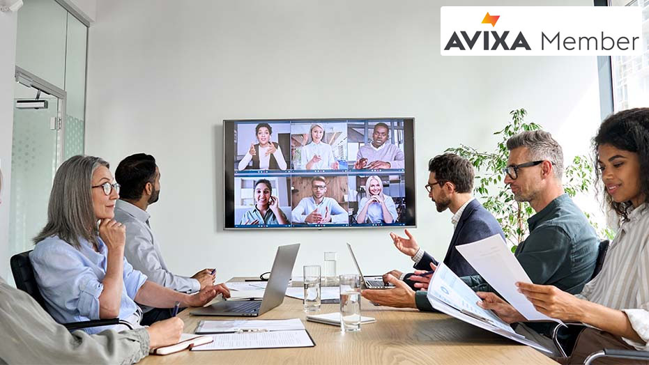 A conference call taking place using Converge AV Solutions