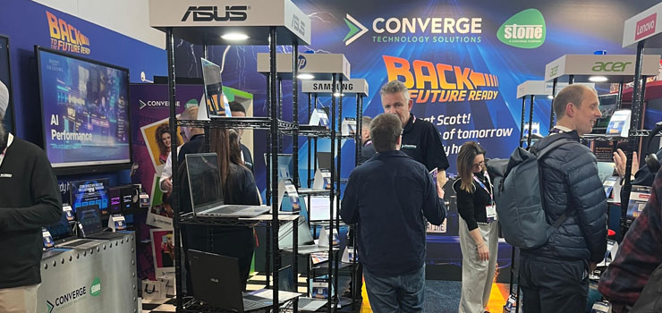 People visiting the Converge stand at BETT 2026