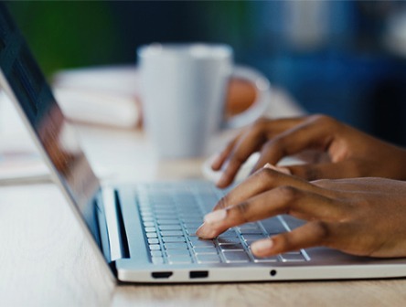 A laptop from Converge's Device as a service scheme being used
