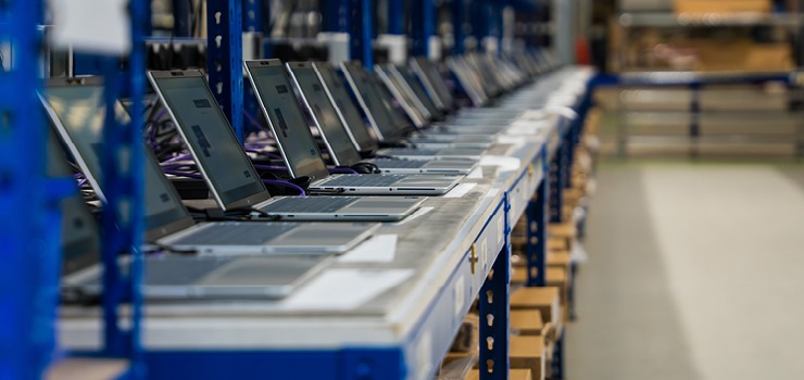 Stone laptops ready for shipping from the Converge factory