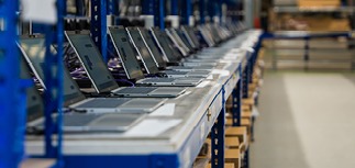 Stone laptops ready for shipping from the Converge factory