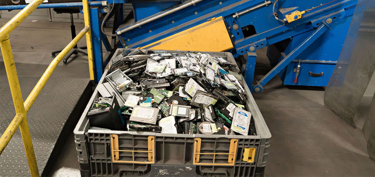 IT equipment ready for recyclign at Converge