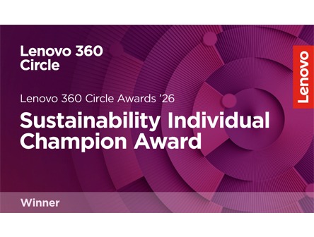 Lenovo 360 Circle award - Sustainability individual Champion