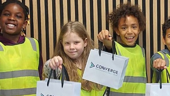 A picture showing children enjoying an experience day at Converge HQ