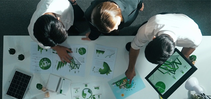 People using sustainable IT equipment from Converge