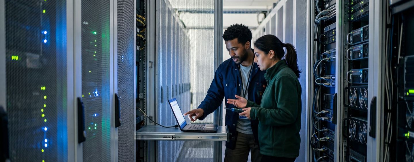 A network server being maintained