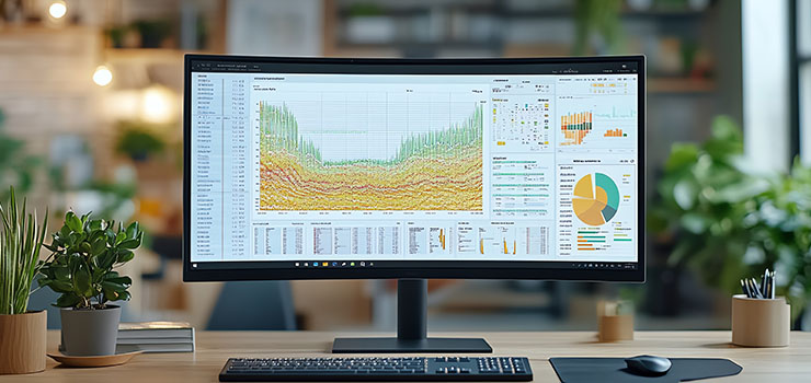 A monitor at work