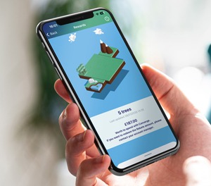 The Converge 360 recycling app on a mobile phone