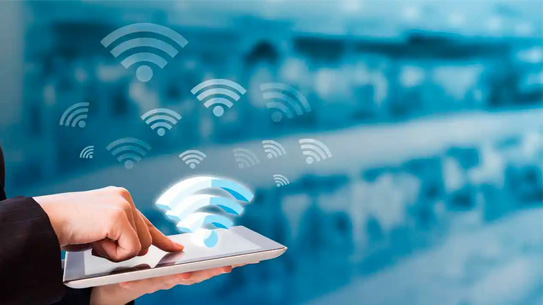 A tablet connected to Wifi