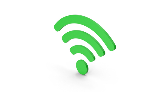 A green wifi signal icon